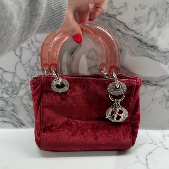Dior Handbags - vintage lady dior velvet bag